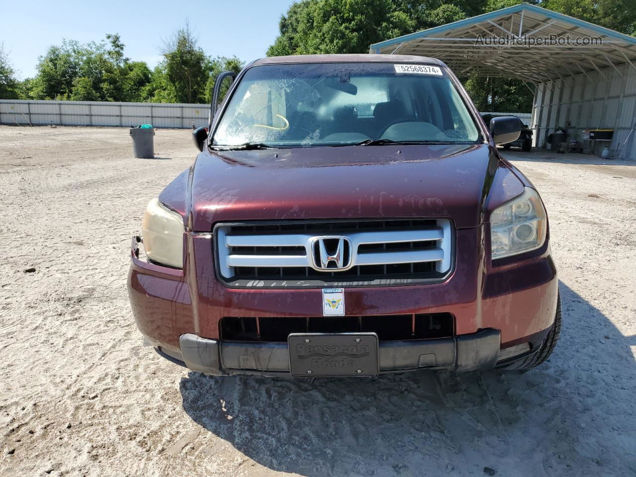 2007 Honda Pilot Lx Burgundy vin: 5FNYF28127B020837