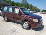 2007 Honda Pilot Lx Burgundy vin: 5FNYF28127B020837