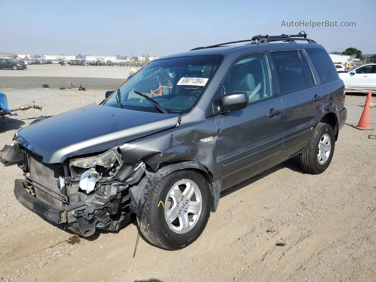 2007 Honda Pilot Lx Gray vin: 5FNYF28127B030493