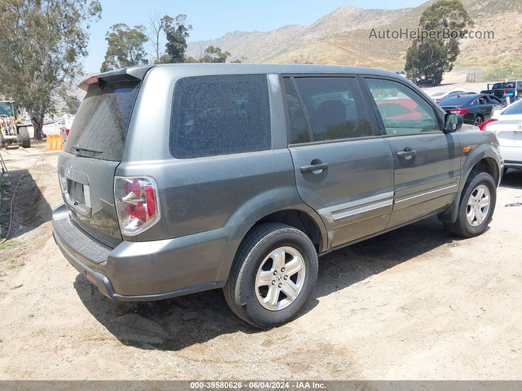 2007 Honda Pilot Lx Gray vin: 5FNYF28127B044460