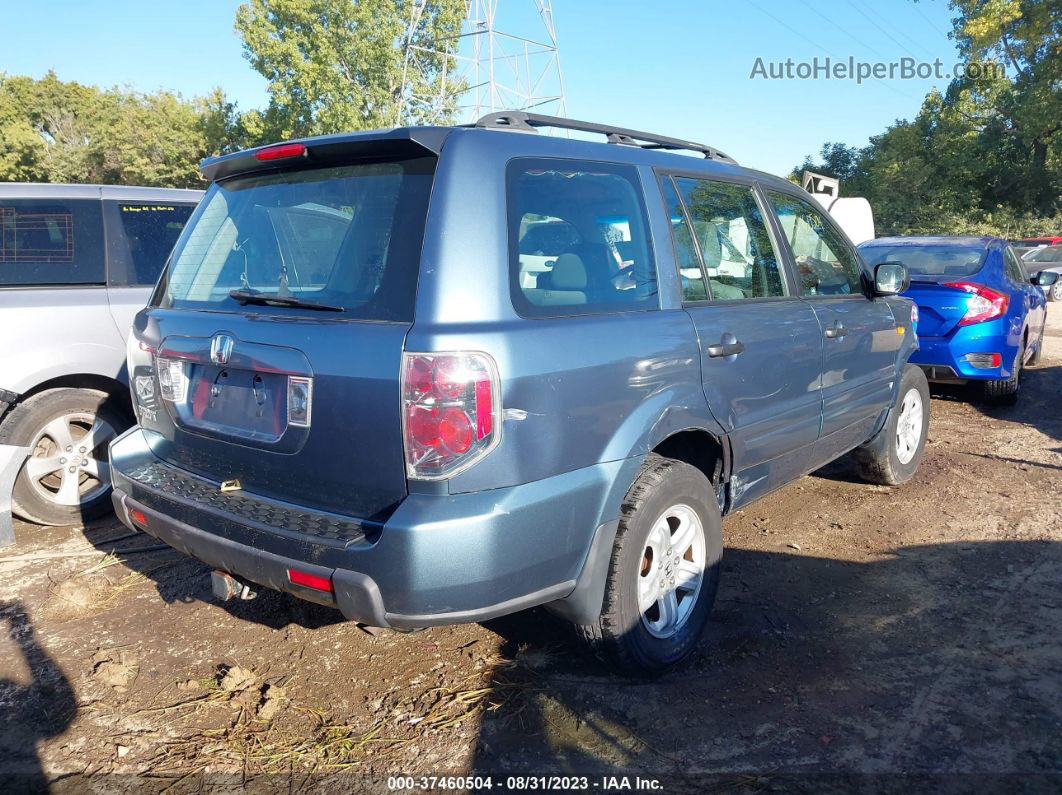 2007 Honda Pilot Lx Blue vin: 5FNYF28147B013260