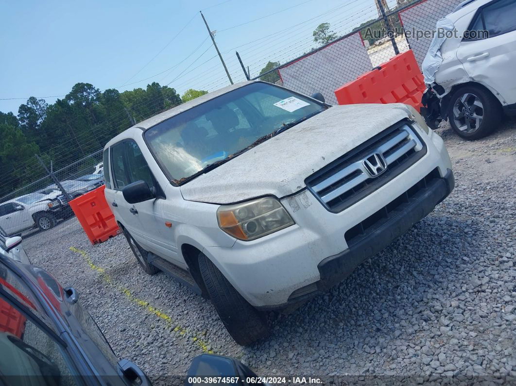 2007 Honda Pilot Lx White vin: 5FNYF28167B014278