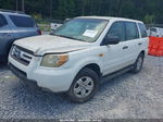 2007 Honda Pilot Lx White vin: 5FNYF28167B014278