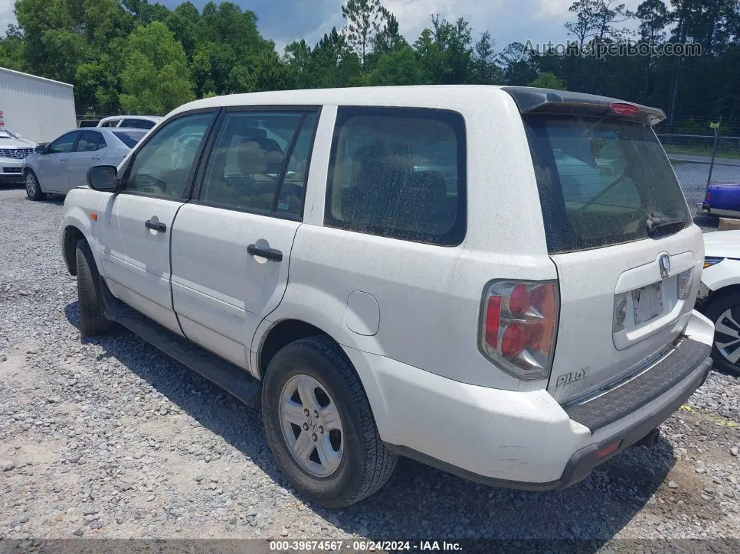 2007 Honda Pilot Lx White vin: 5FNYF28167B014278