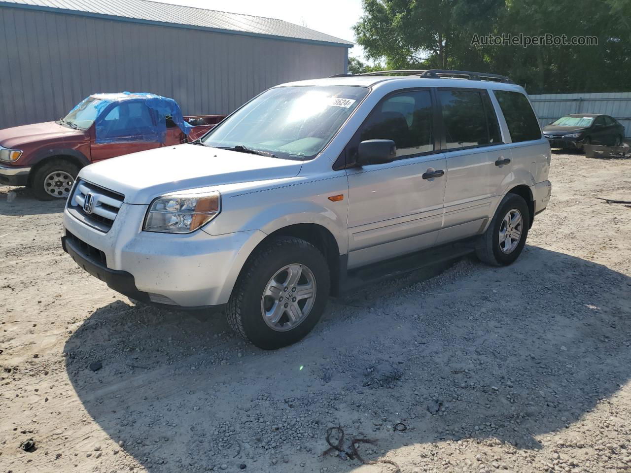 2007 Honda Pilot Lx Silver vin: 5FNYF28177B000308