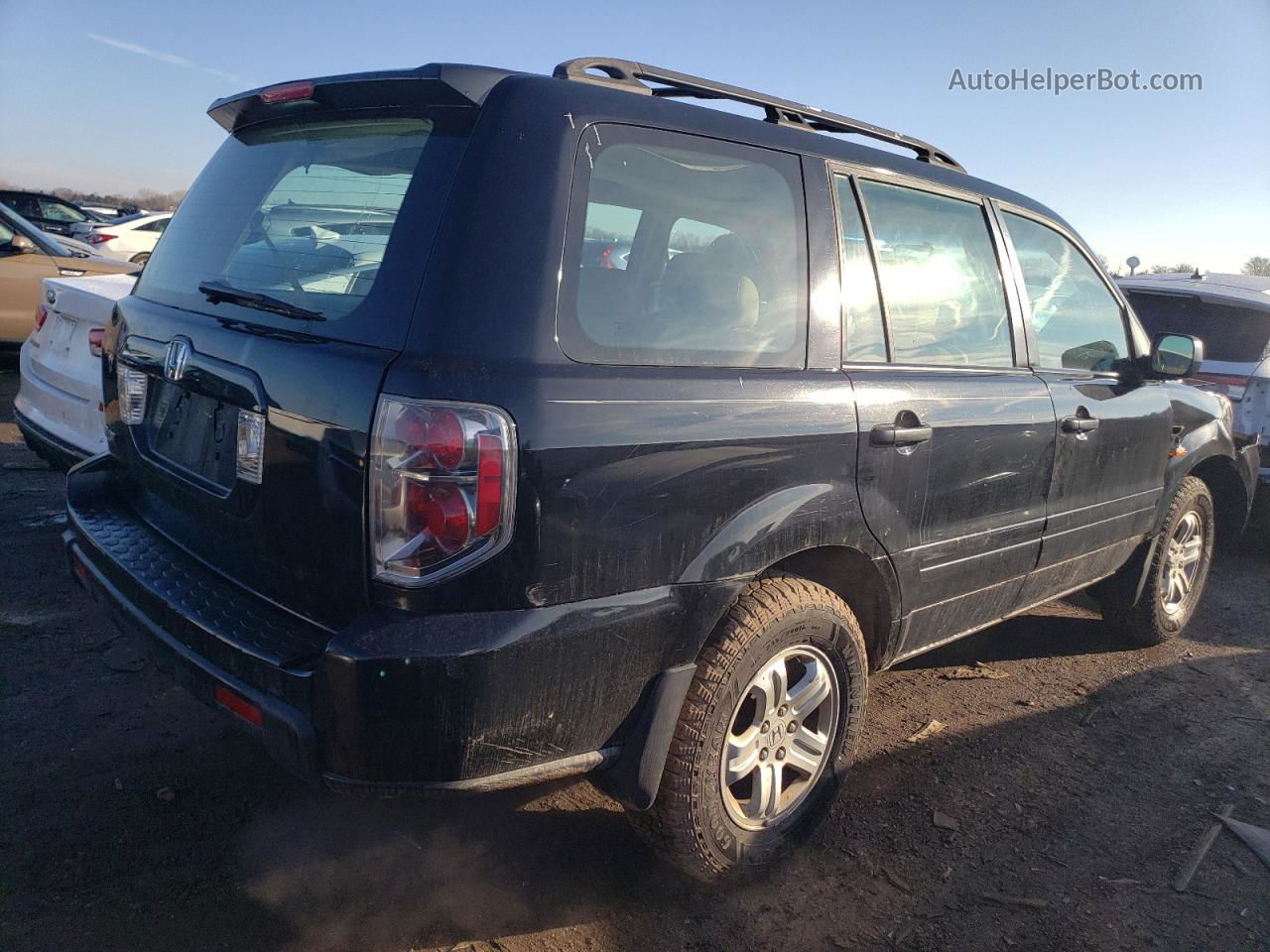 2007 Honda Pilot Lx Black vin: 5FNYF28187B040414