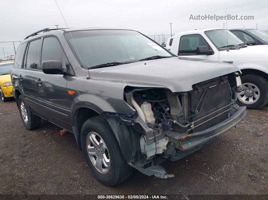 2007 Honda Pilot Lx Gray vin: 5FNYF28197B040552