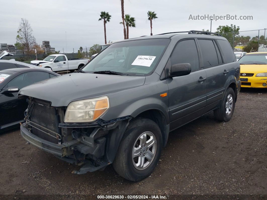 2007 Honda Pilot Lx Gray vin: 5FNYF28197B040552