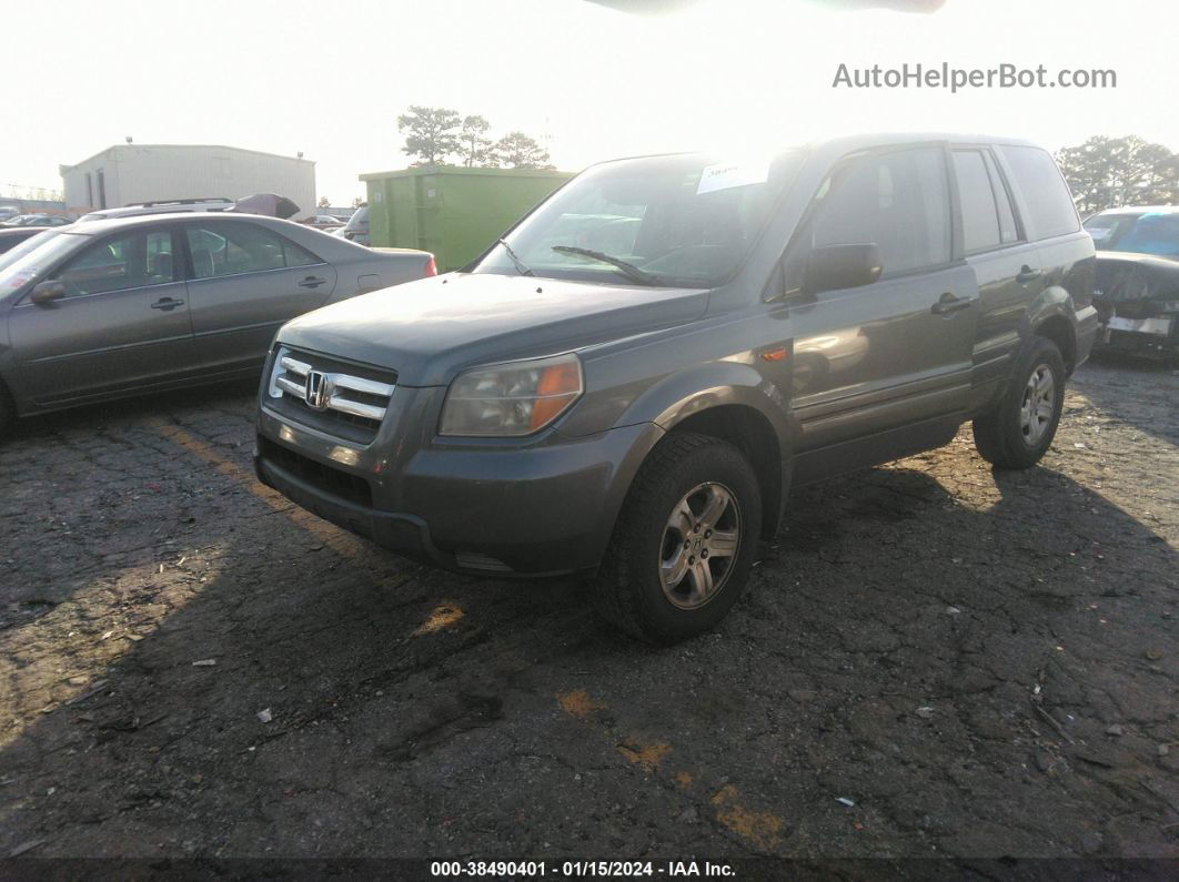 2007 Honda Pilot Lx Gray vin: 5FNYF281X7B017474