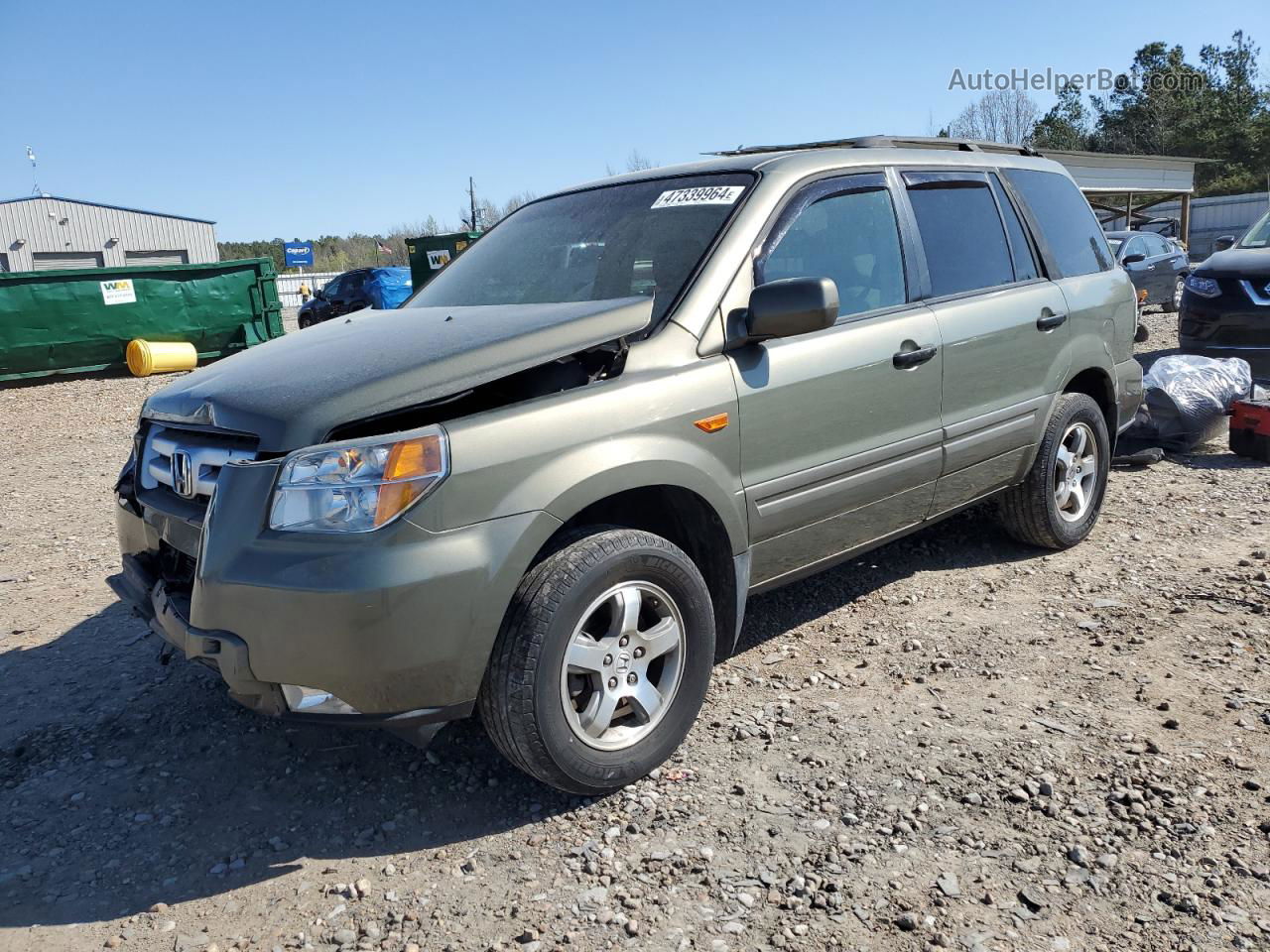 2007 Honda Pilot Ex Зеленый vin: 5FNYF28427B004373