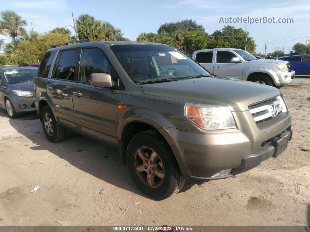 2007 Honda Pilot Ex Green vin: 5FNYF28427B033338