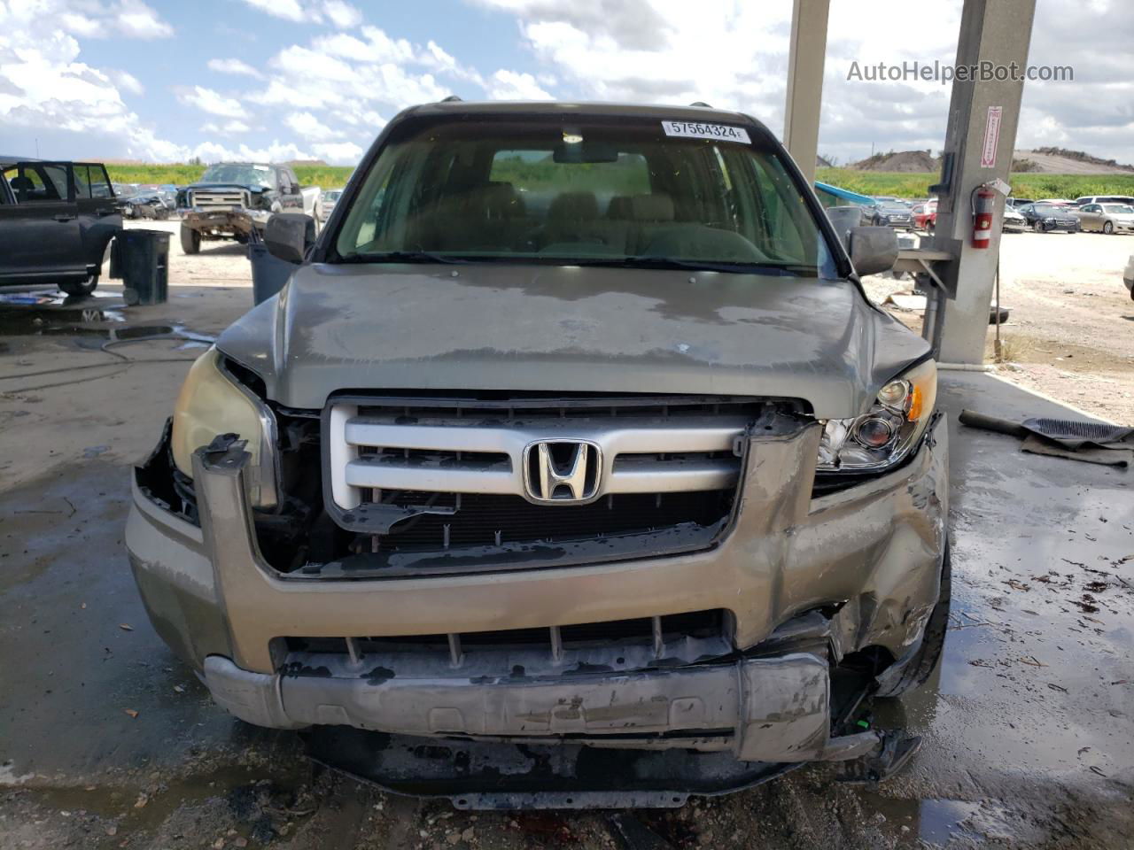 2007 Honda Pilot Ex Зеленый vin: 5FNYF28447B030893