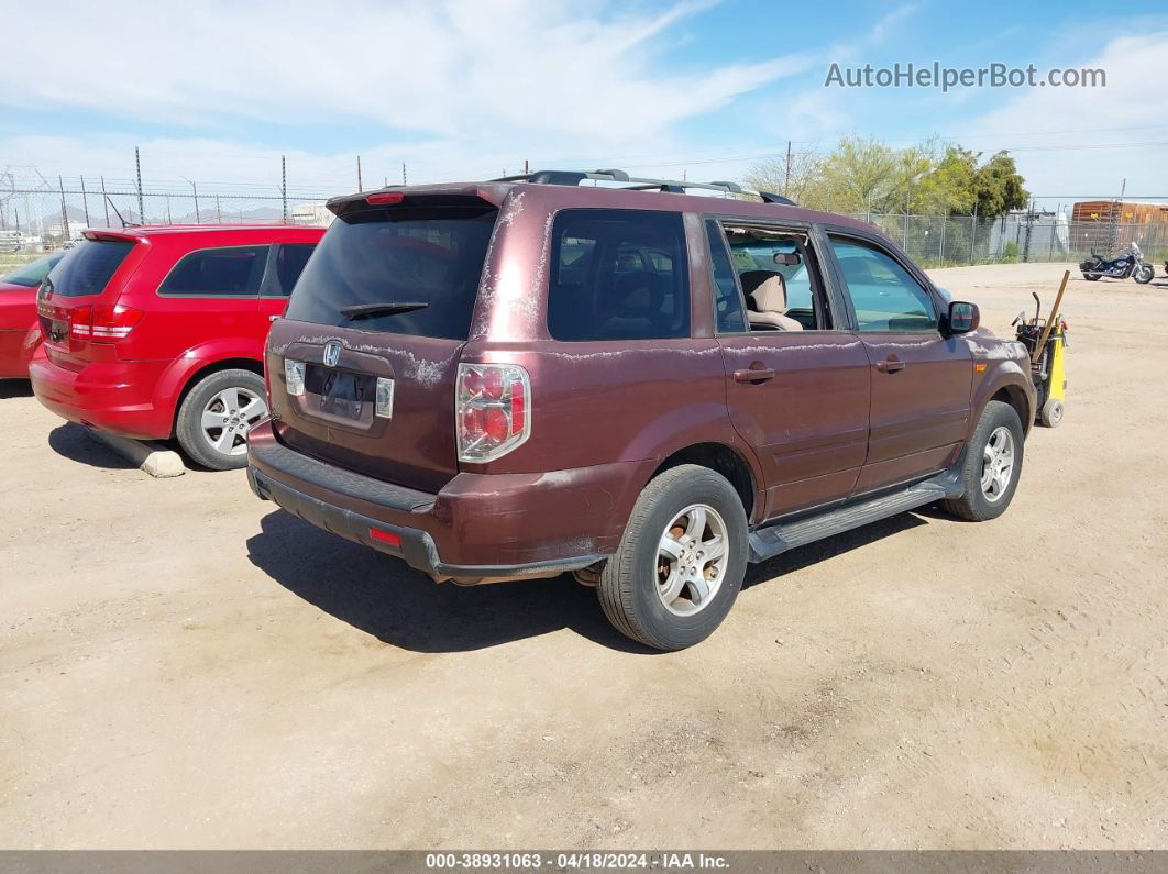 2007 Honda Pilot Ex Maroon vin: 5FNYF28467B016283