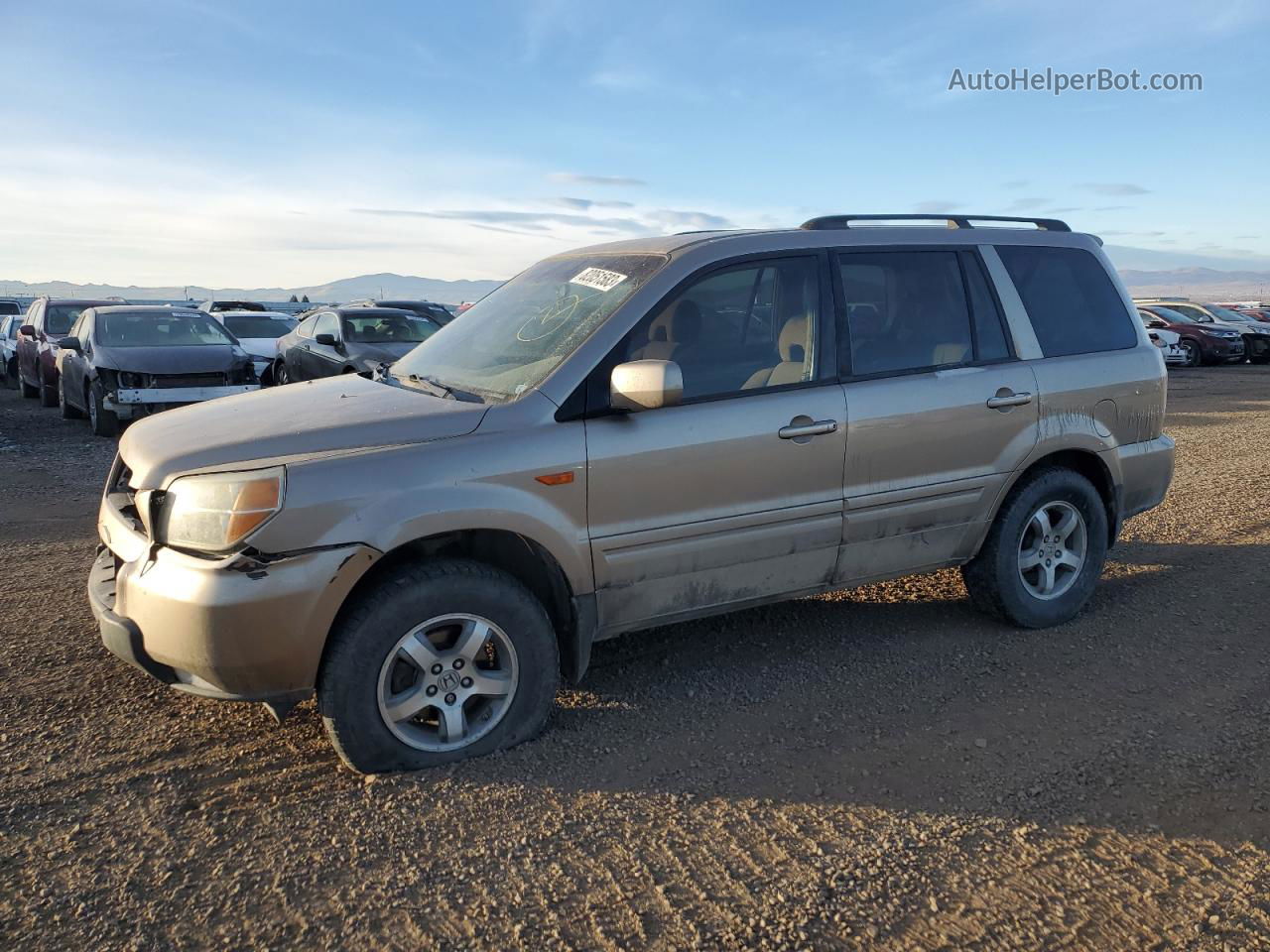 2007 Honda Pilot Ex Золотой vin: 5FNYF28477B001372