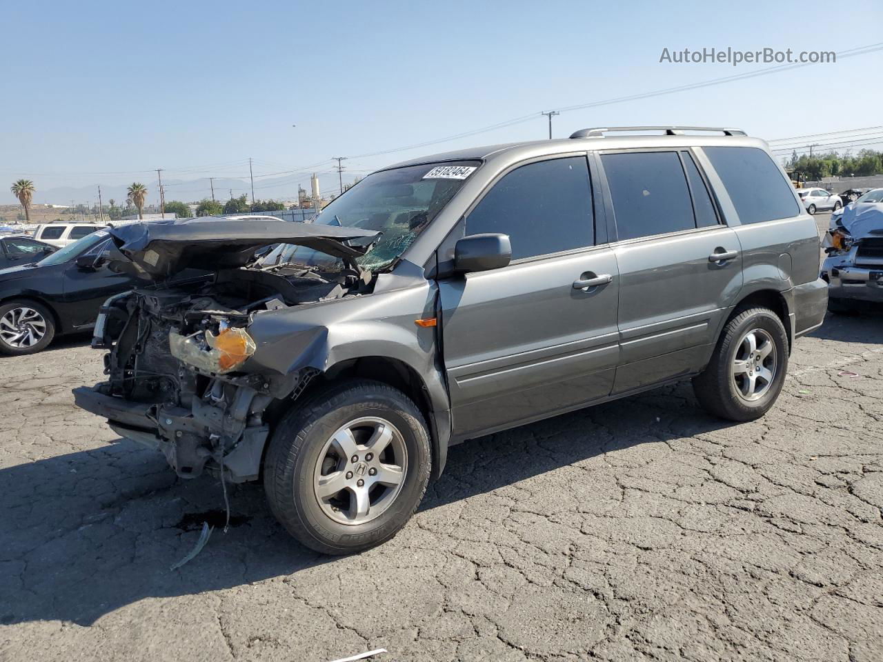 2007 Honda Pilot Ex Gray vin: 5FNYF28487B002269