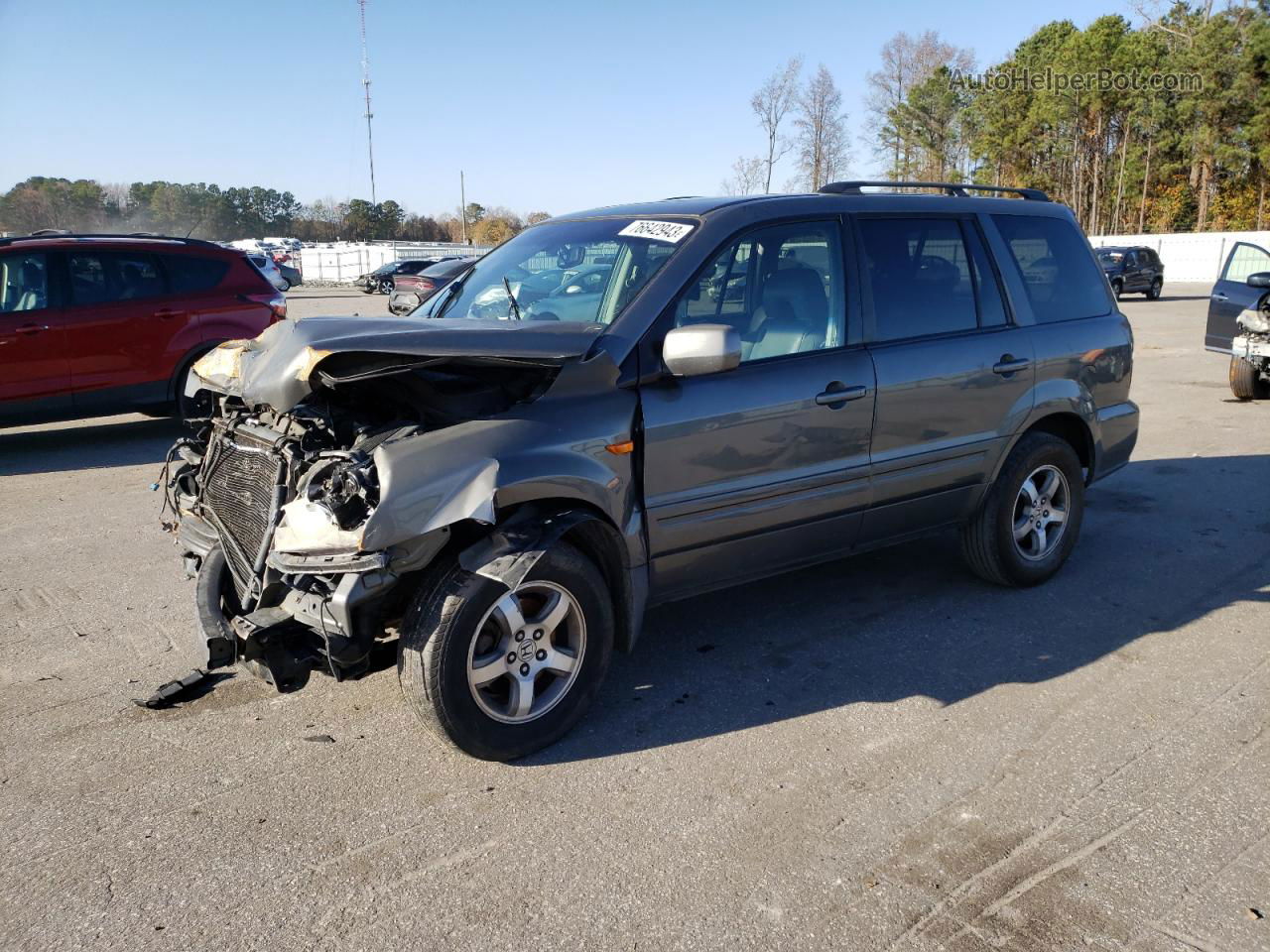 2007 Honda Pilot Exl Gray vin: 5FNYF28527B009954