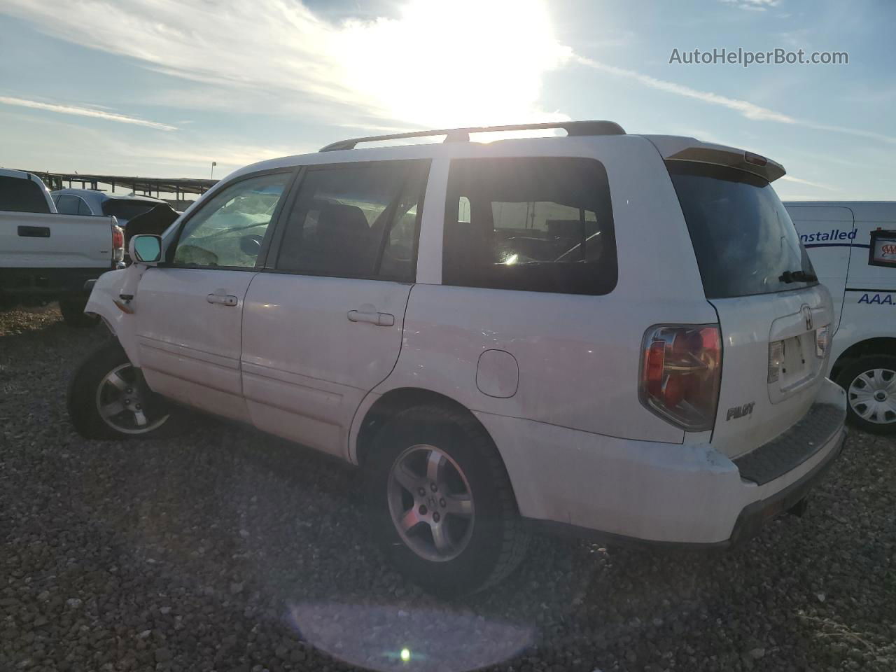 2007 Honda Pilot Exl White vin: 5FNYF28527B040721