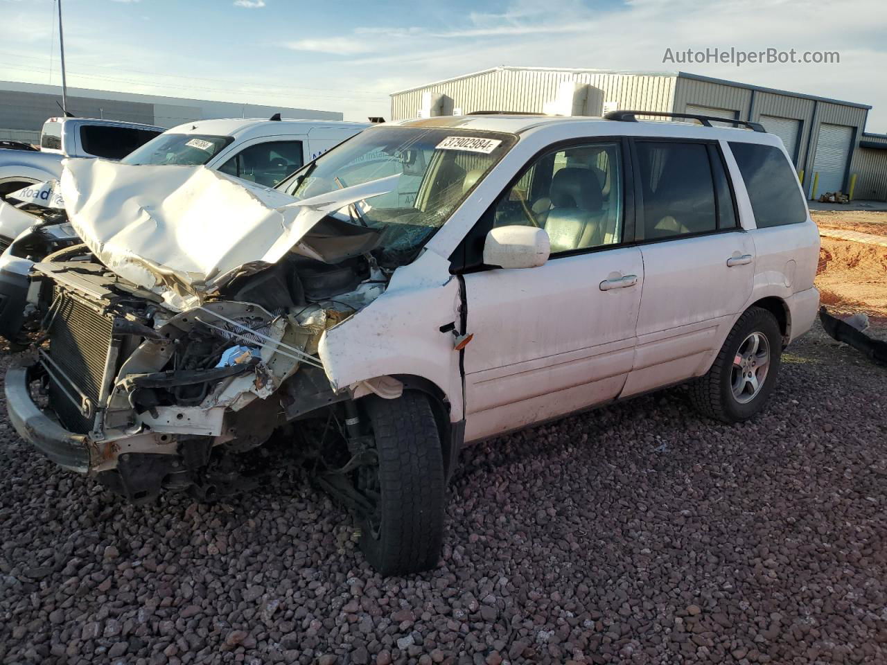 2007 Honda Pilot Exl White vin: 5FNYF28527B040721