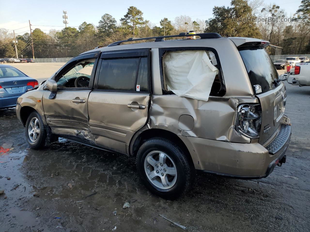 2007 Honda Pilot Exl Beige vin: 5FNYF28537B035995