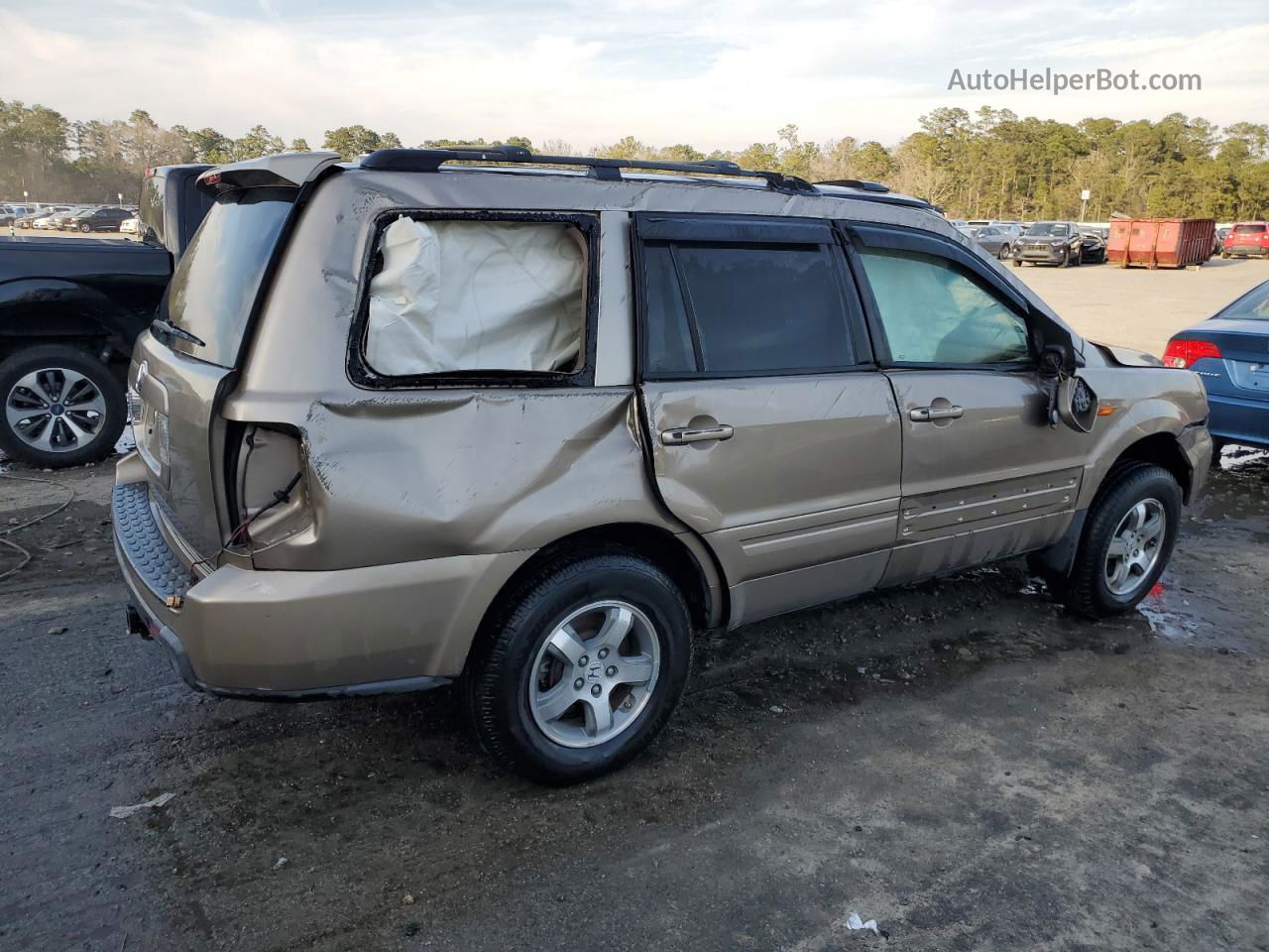 2007 Honda Pilot Exl Beige vin: 5FNYF28537B035995