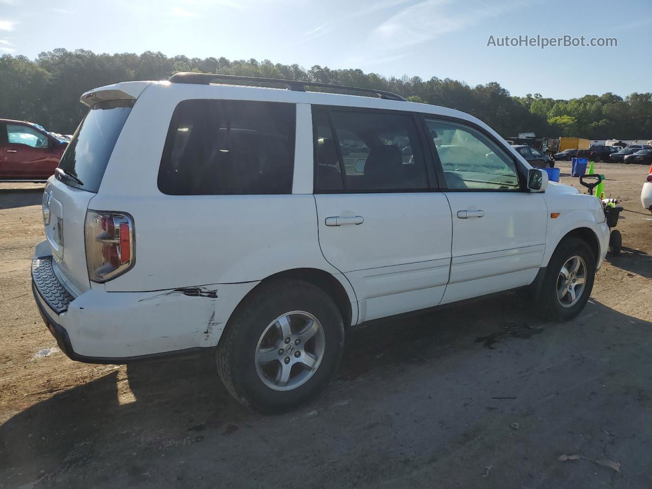 2007 Honda Pilot Exl White vin: 5FNYF28587B015614