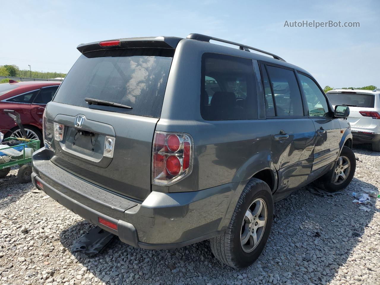 2007 Honda Pilot Exl Gray vin: 5FNYF28587B026175