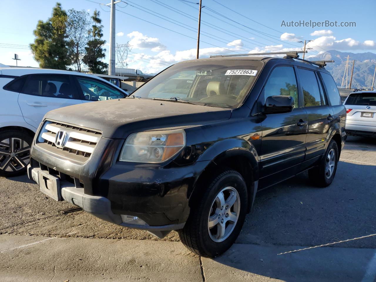 2007 Honda Pilot Exl Black vin: 5FNYF28587B037452