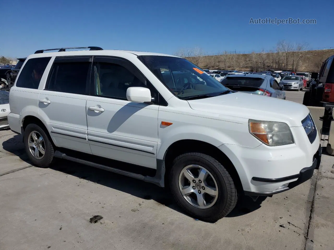 2007 Honda Pilot Exl White vin: 5FNYF28597B004184