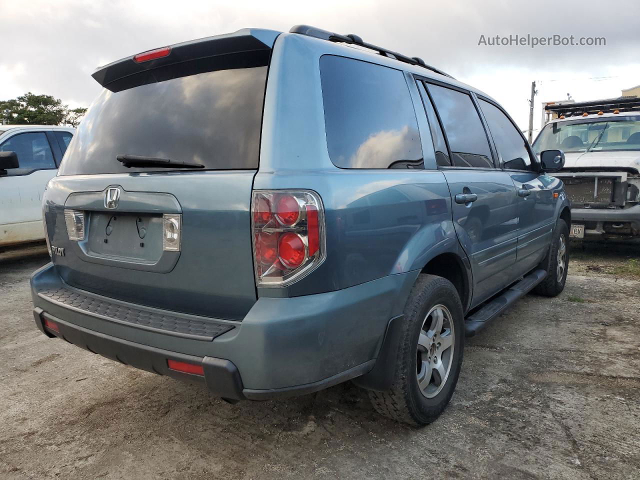 2007 Honda Pilot Exl Teal vin: 5FNYF285X7B027568