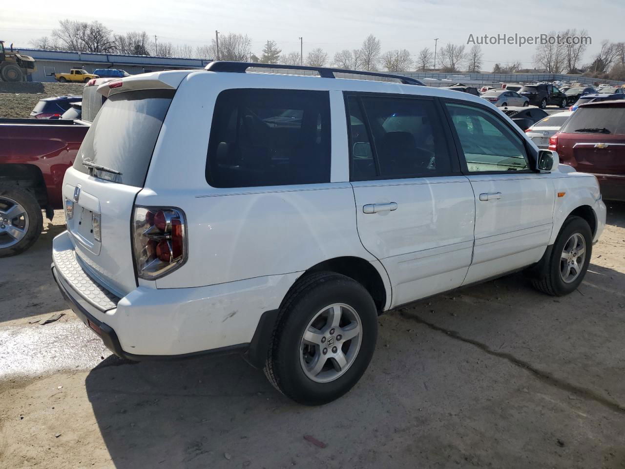 2007 Honda Pilot Exl White vin: 5FNYF28637B010202