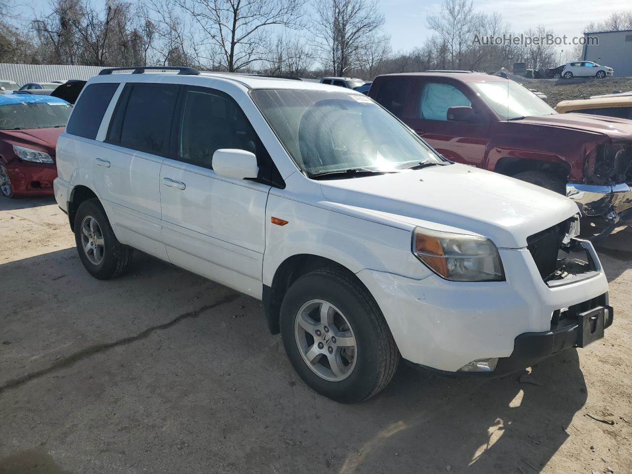 2007 Honda Pilot Exl White vin: 5FNYF28637B010202