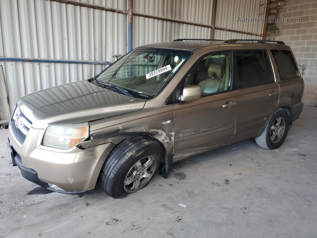 2007 Honda Pilot Exl Gold vin: 5FNYF28647B000472