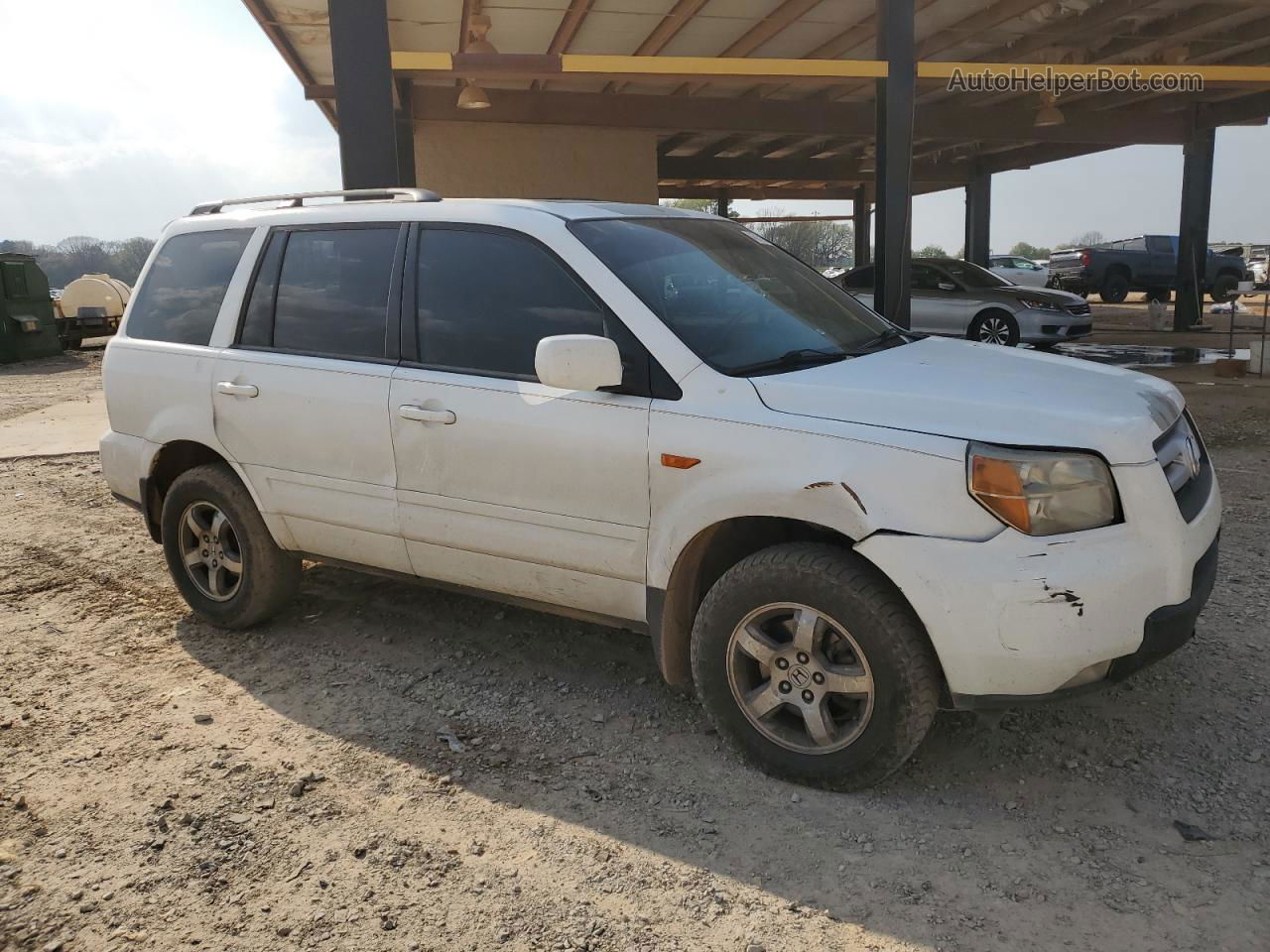 2007 Honda Pilot Exl White vin: 5FNYF28647B011259