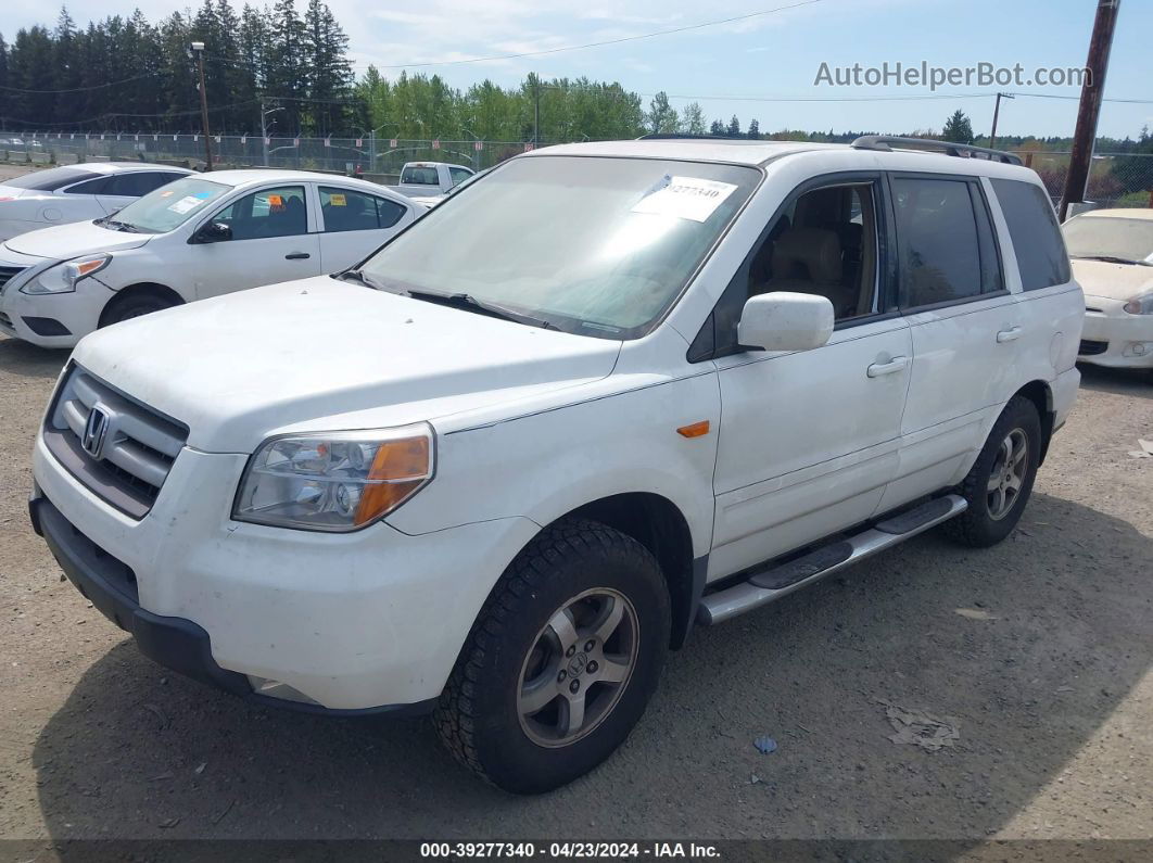 2007 Honda Pilot Ex-l White vin: 5FNYF28737B022956