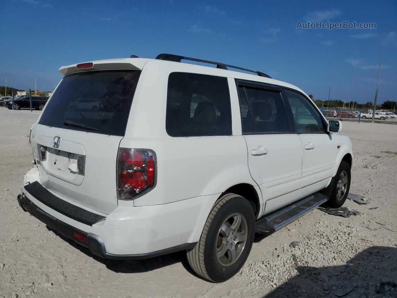 2007 Honda Pilot Exl White vin: 5FNYF28787B013573