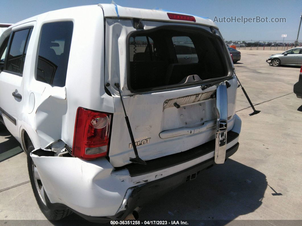 2009 Honda Pilot Lx White vin: 5FNYF38219B018465