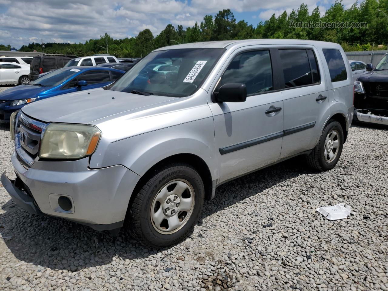 2009 Honda Pilot Lx Silver vin: 5FNYF38239B020024