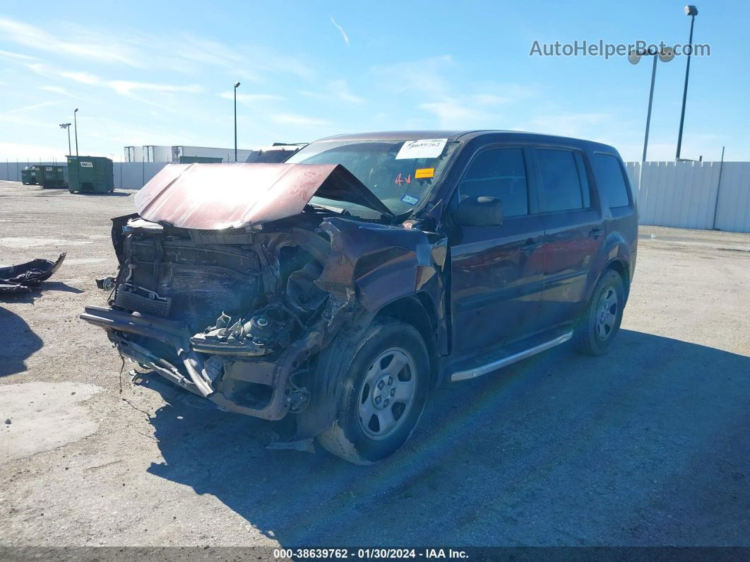 2009 Honda Pilot Lx Burgundy vin: 5FNYF38259B006125