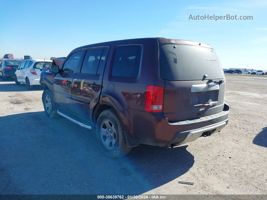 2009 Honda Pilot Lx Burgundy vin: 5FNYF38259B006125