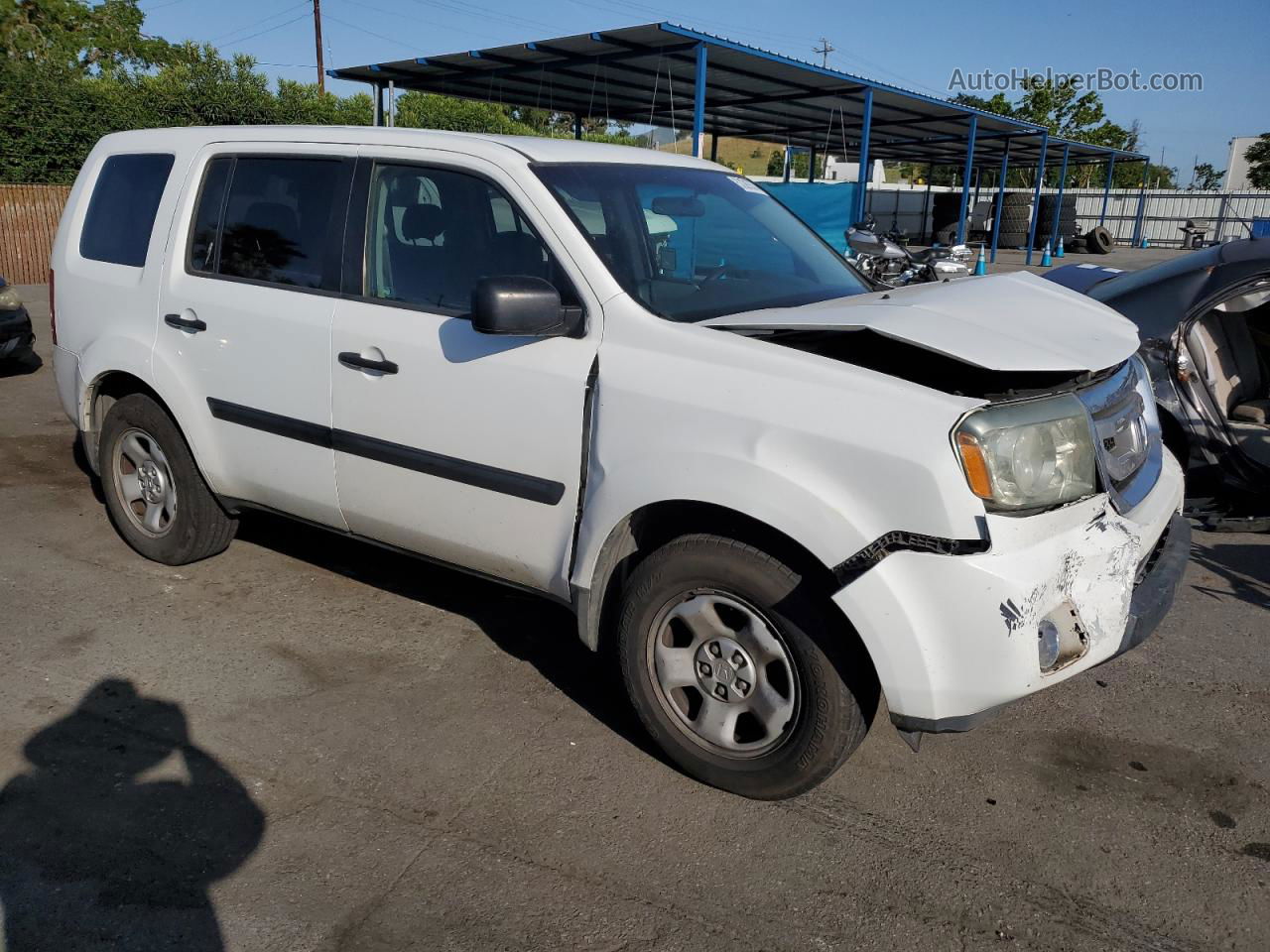 2009 Honda Pilot Lx White vin: 5FNYF38279B004621