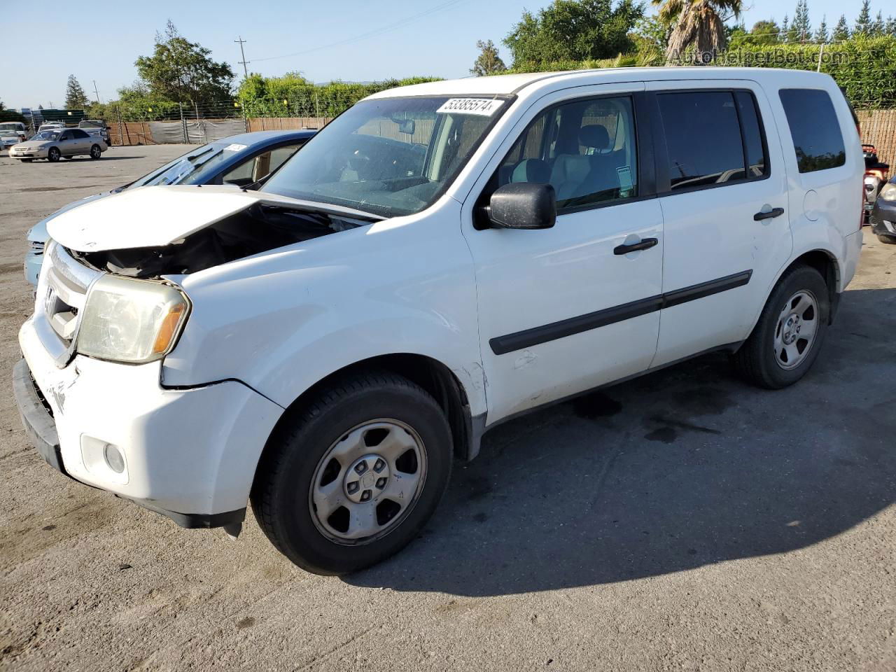 2009 Honda Pilot Lx White vin: 5FNYF38279B004621