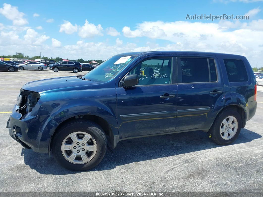 2009 Honda Pilot Lx Blue vin: 5FNYF38279B013528