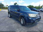 2009 Honda Pilot Lx Blue vin: 5FNYF38279B013528