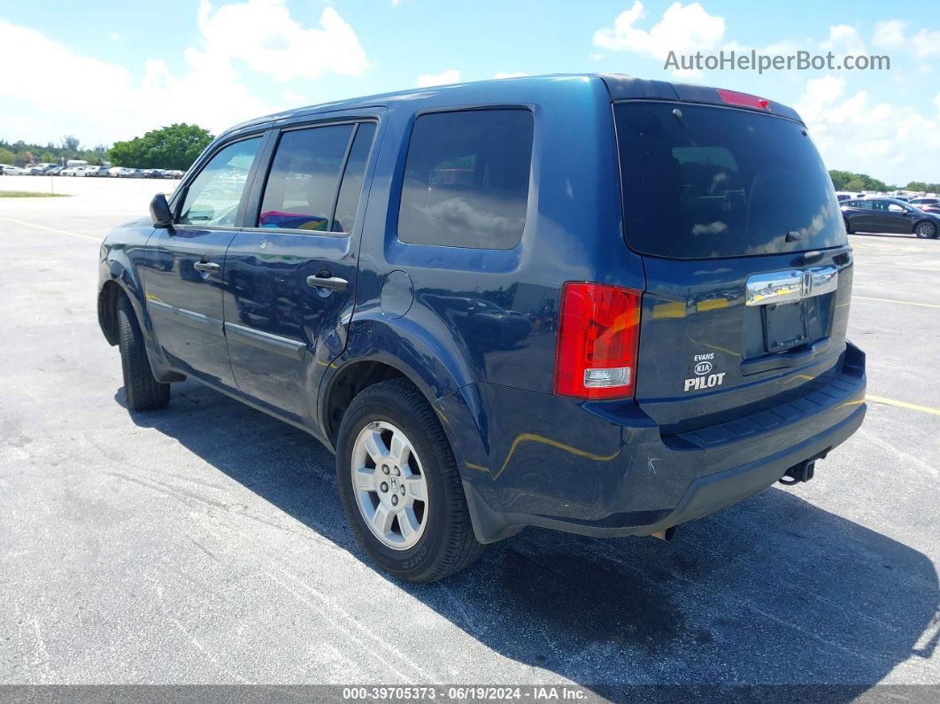 2009 Honda Pilot Lx Blue vin: 5FNYF38279B013528