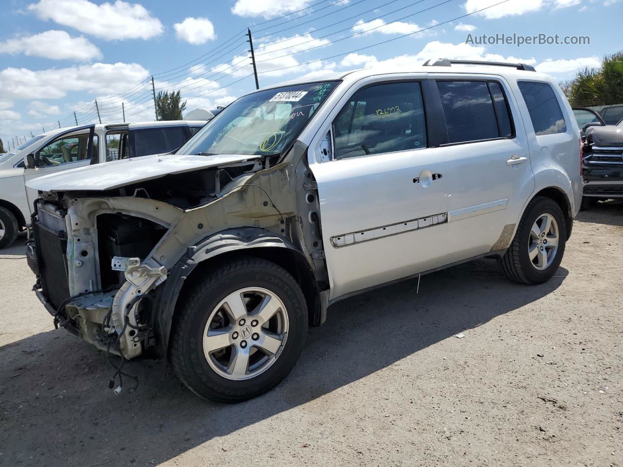 2009 Honda Pilot Ex Silver vin: 5FNYF38499B027299