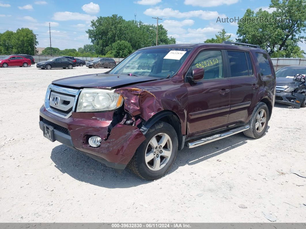 2009 Honda Pilot Ex Burgundy vin: 5FNYF384X9B008924