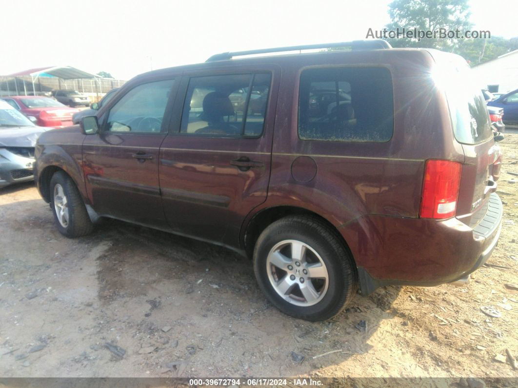 2009 Honda Pilot Ex-l Burgundy vin: 5FNYF38509B023943