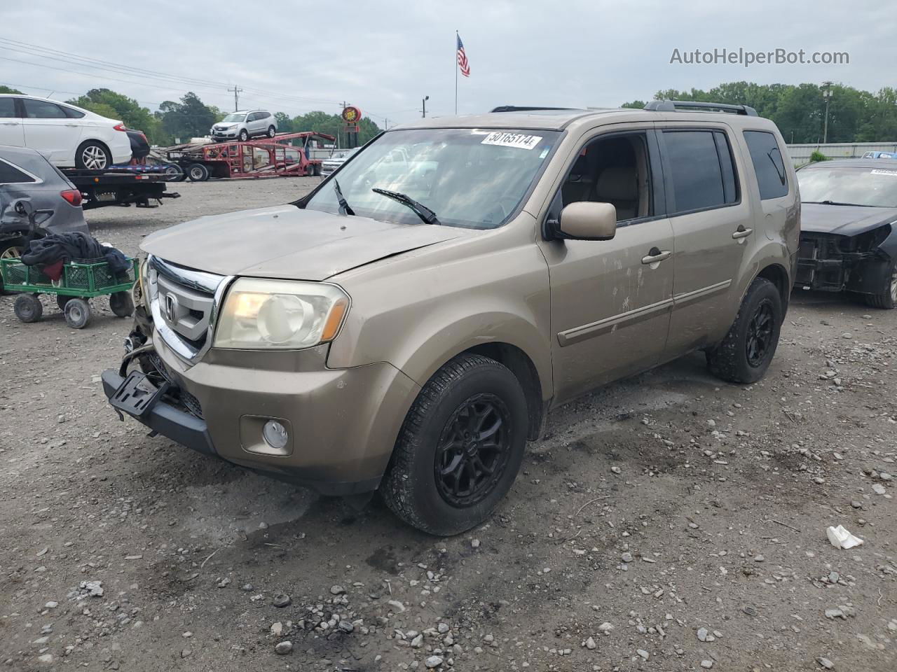 2009 Honda Pilot Exl Beige vin: 5FNYF38519B016614