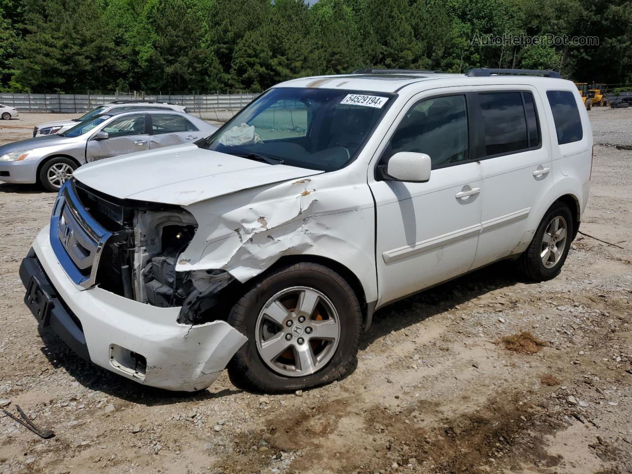 2009 Honda Pilot Exl White vin: 5FNYF38519B023529