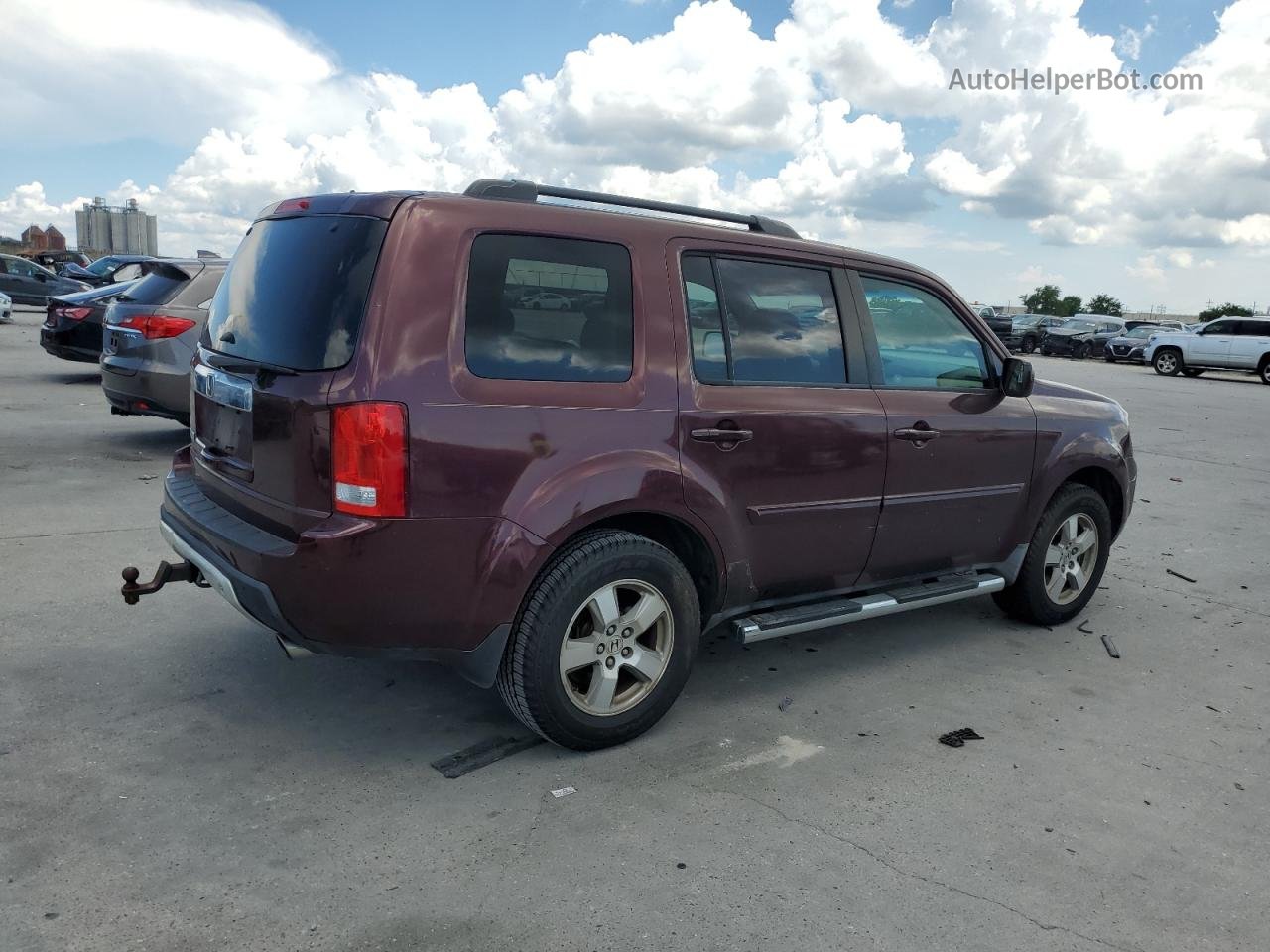 2009 Honda Pilot Exl Burgundy vin: 5FNYF38579B011577